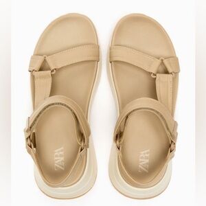Zara Sport Sandals-Beige Off White-Women EU 39